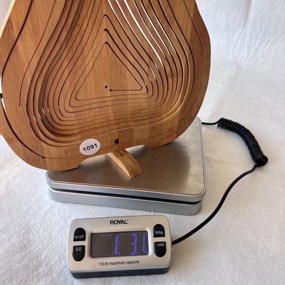 Bamboo Collapsible Fruit Basket Pear Shaped Eco Friendly Kitchen Decor - Picture 8 of 8